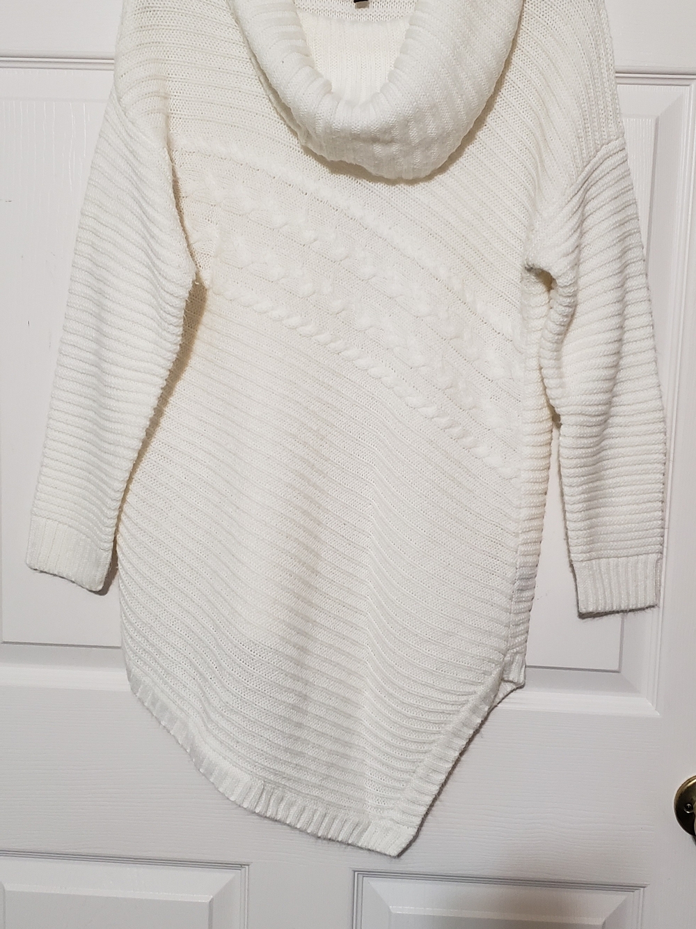 Verve Ami Cream Cowl Neck Knit Tunic Sweater